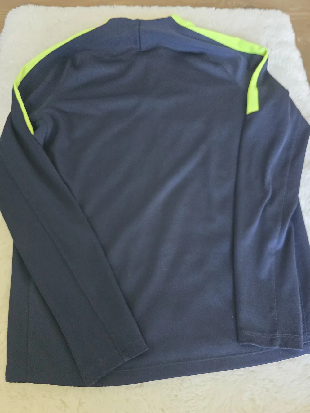 Nike Boy's Navy Long-Sleeve Training Top with Volt Stripe